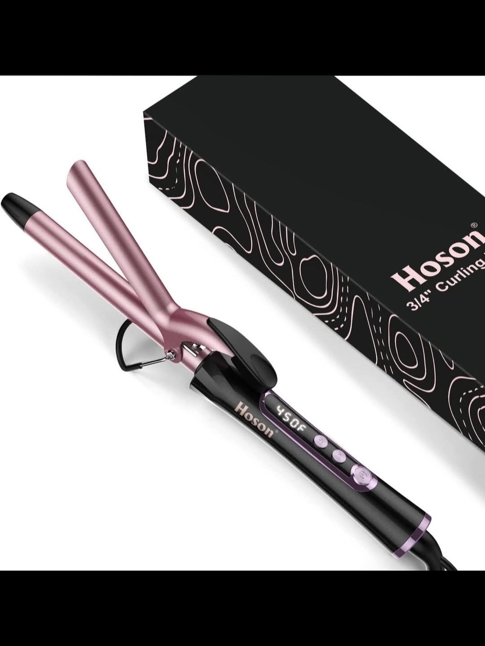 Pink 3/4" Curling Iron For Short Air - Dual Voltage, Ceramic, Rose Gold, New